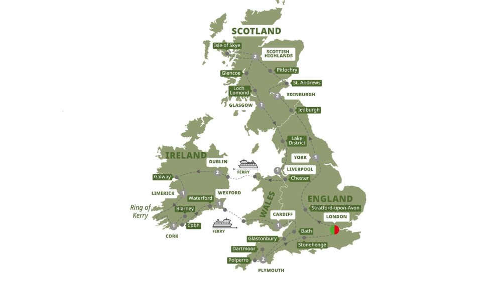 Britain Ireland Panorama Map