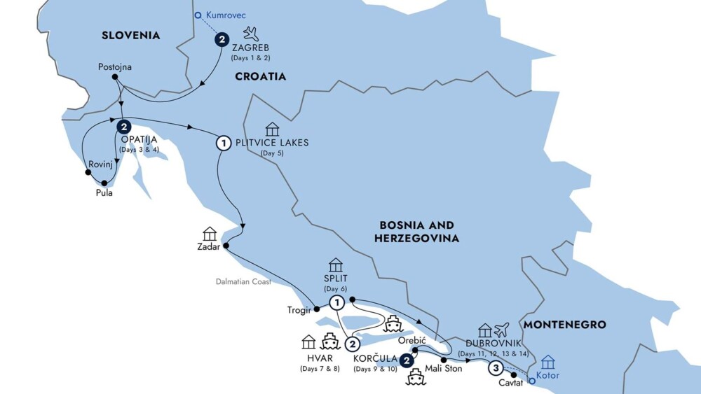 Country Roads of Croatia Map