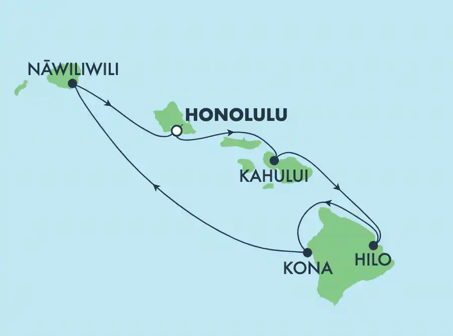 Hawaii 7 night cruise map