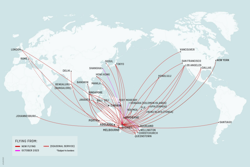 Qantas Route Map