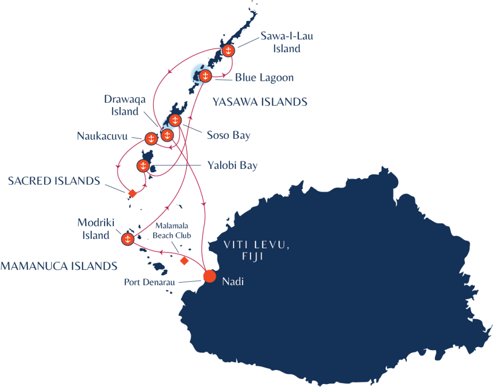 blue lagoon cruises map 7 nights