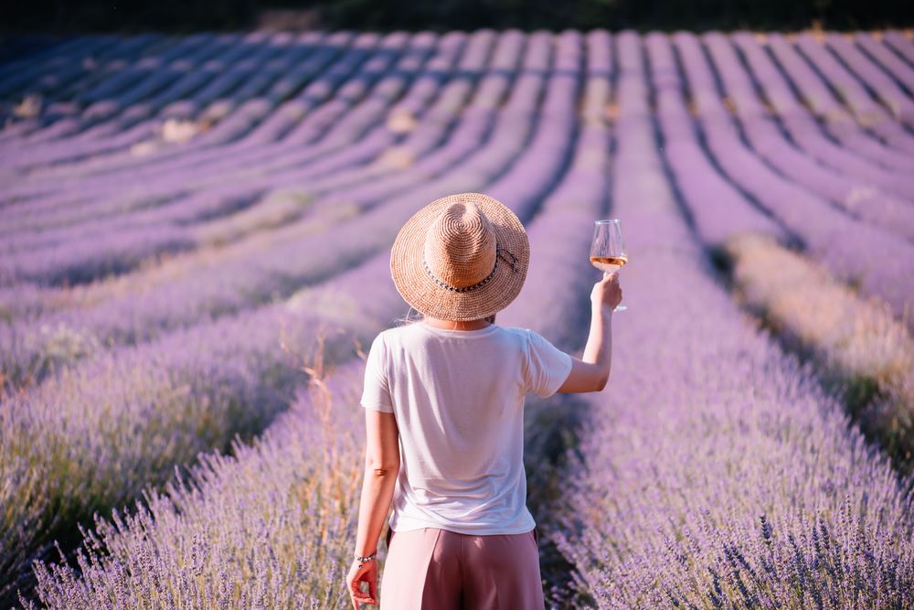 woman lavender field